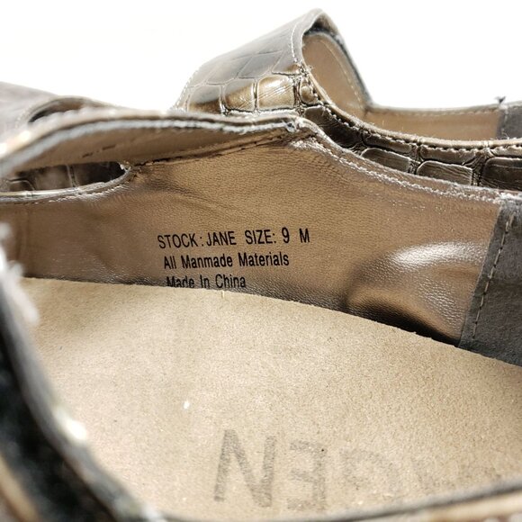 Kagen Mary Jane Croc-Embossed Bronze Shoes Womens Size 9 - Picture 9 of 9